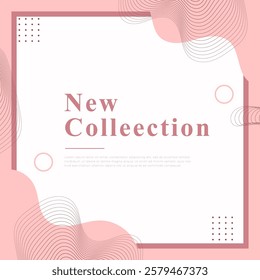 social media post memphis background,simple design,pink color,template,vector,eps 10