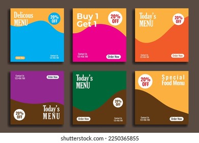 Social media post menu template. Great for restaurant, cafe, product marketing, sales promotion etc