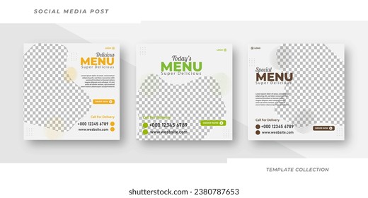 Vorlage für Social Media-Post-Menü, Banner "Delicious Food Promotion Restaurant" 