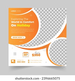 Social Media Post minimal square banner template, Web square Business banner design template, Social media stories and post creative Vector Eps.