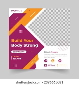 Social Media Post minimal square banner template, Web square Business banner design template, Social media stories and post creative Vector Eps.