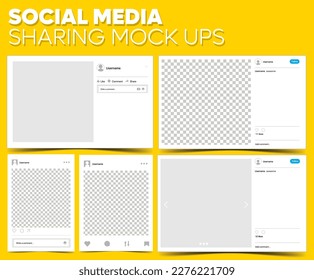 social media post mock up for several size