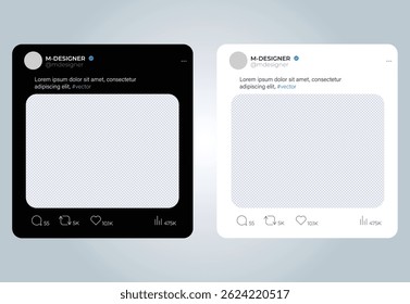 Social media post mock up vector layout template stock illustration	