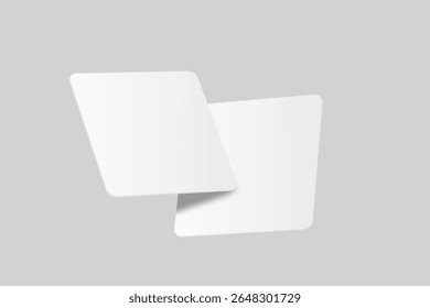 Social media post mockup template design floating isolated on background. Mobile app page ideas for portfolios, client presentations, and social media strategies, carousel stories feed. Vector
