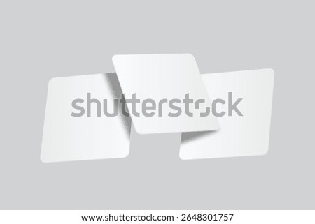 Social media post mockup template design floating isolated on background. Mobile app page ideas for portfolios, client presentations, and social media strategies, carousel stories feed. Vector
