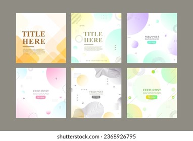 social media post modern template. 6 set collection. abstract . trendy . advertising. eps 10