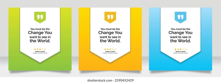 Social media post motivation quote template. 3D bubble testimonial banner, quote, infographic. Good for Inspirational speech bubbles, quote bubbles and text box.