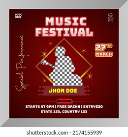 Social media post music event baner or flyer for social media template
