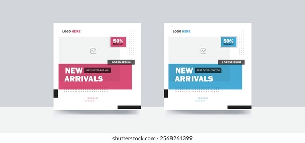 Social media post new arrival sale banner promotion sale template