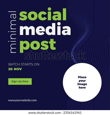 Social media post on educational workshop live training session for school institute college