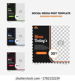 social media post promotion with dark brown colour style for your food business style eight