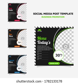 social media post promotion with dark brown colour style for your food business style twenty