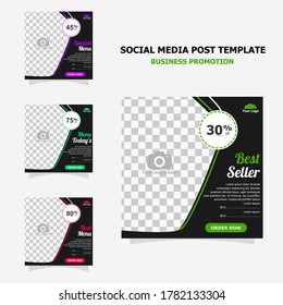 social media post promotion with dark brown colour style for your food business style twenty three