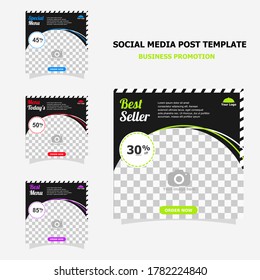 social media post promotion with dark brown colour style for your food business style twelve