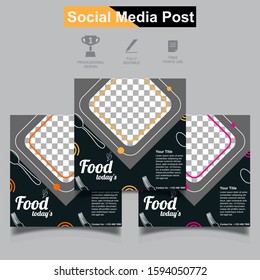 social media post for promotion food concept, you can use this design for promotion your business on all your social media