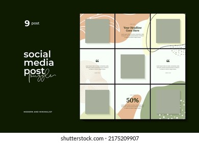 Social Media Post Puzzle Template Vector, Promotion