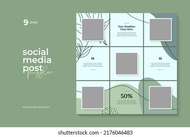 Social Media Post Puzzle Template Vector, Fashion.