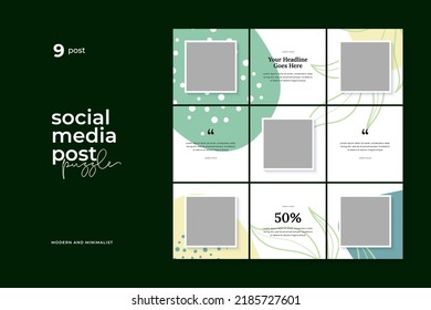 Social media post puzzle template vector, Clean