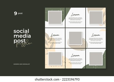 Social Media Post Puzzle Template, Background, Pastel, Fashion, Abstract