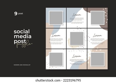 Social Media Post Puzzle Template, Background, Pastel, Fashion, Abstract