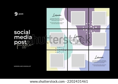 Social Media Post Puzzle Template Vector