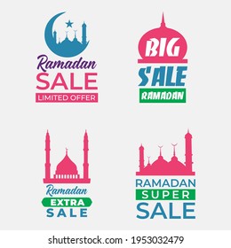 Social media post Ramadan discount template, Editable vector illustration., Ramadan sale social media post template banners ad. suitable for web promotion 