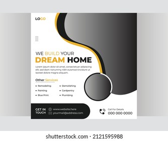 social media post for real estate building for facebook instagram banner poster