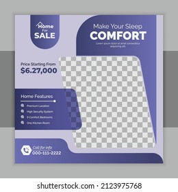 Social Media Post For Real Estate, Social Media cover with abstract design shape. social media template design fresh vector