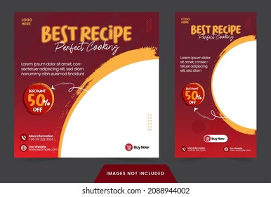 social media post recipe feed and story design banner or flyer for social media post 