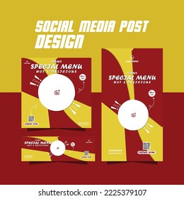 social media post restaurant food menu template or instagram post design