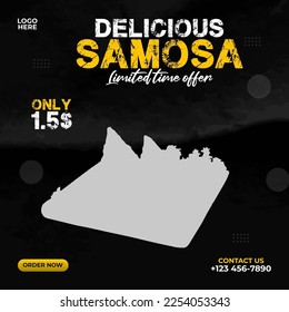 Publicación en medios sociales de samosa