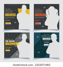 Social media post sample for a digital marketing agency. Advertising design, digital marketing, and business social media Instagram post and web banner social media ads vector templates that are total