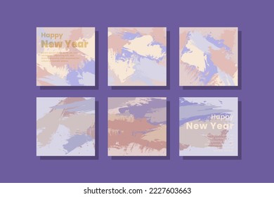 Social media post Set abstract background and happy new year.