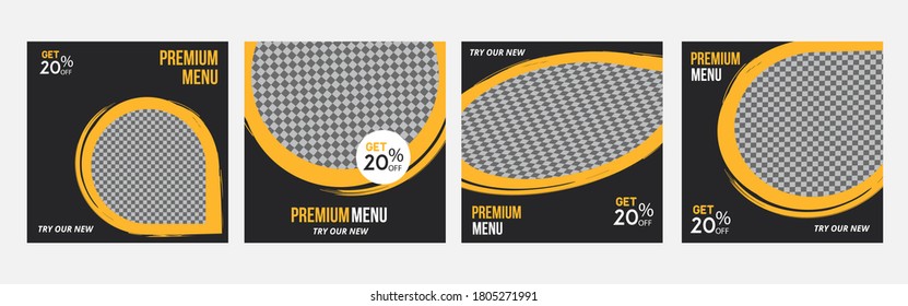 social media post Set of Editable minimal square banner template