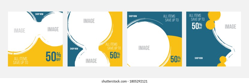 social media post Set of Editable minimal square banner template