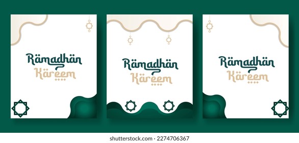 Social media post special ramadhan banner with gradient green color design template