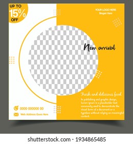 Publicación en medios sociales , diseño de plantilla cuadrada adecuado para comida y bebida post.