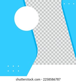 social media post square template with place for photo and text. blue color social media tamplate for blog posting