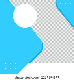 social media post square template with place for photo and text. blue color social media tamplate for blog posting
