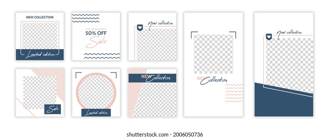 Social media post and stories template collection. Design backgrounds layout for promotion for social networks