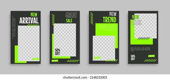 Social media post and story template for ads promotion Vector 