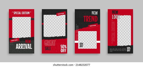 Social media post and story template for ads promotion Vector 