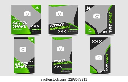 Social media post and story template for gym and fitness promotion