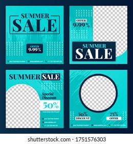 social media post for summer sale in June. new normal sale in summer season ads and promotions. social media marketing during a pandemic. the design can be used for website, post, stories and feed
