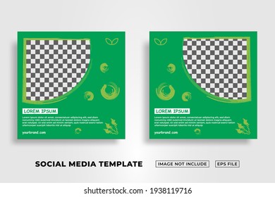 Social Media Post Template about kids green kindly brushes interior