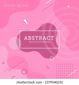 Social media post template abstract background. Geometric and liquid shape with dynamic textured