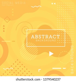 Social Media Post Template Abstract Background. Geometric And Liquid Shape With Dynamic Textured