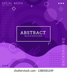 Social media post template abstract background. Geometric and liquid shape with dynamic textured