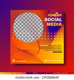 Social media post template with abstract background. Suitable for social media posts and web internet ads. Editable vector