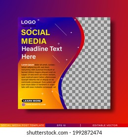 Social media post template with abstract background. Suitable for social media posts and web internet ads. Editable vector